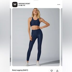 Heroine sport Women's navy Sports Bra and Leggings Set xs